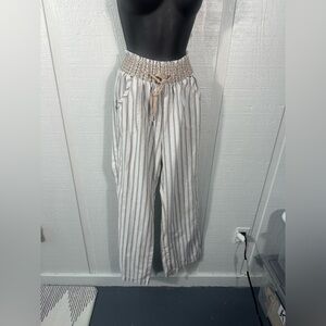 Ci Sono Tan Striped Pants Size Large EUC